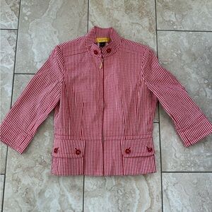 St. John Red and White Checkered Jacket